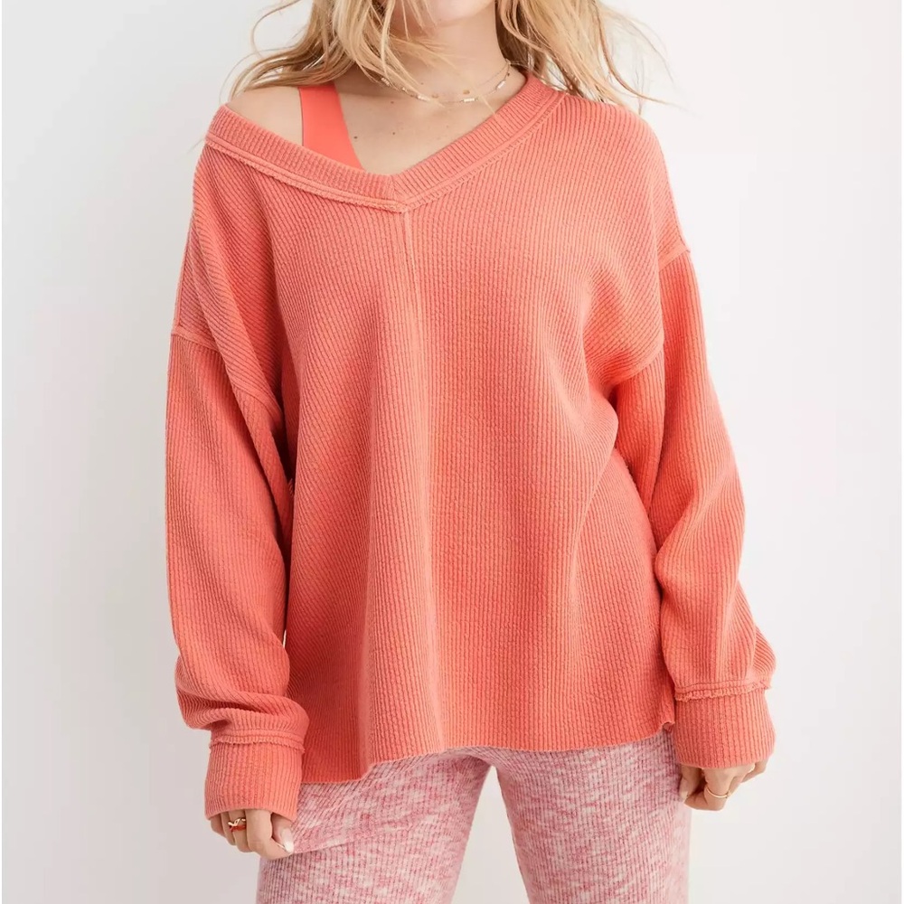 Aerie wonder textured V-neck sweatshirt